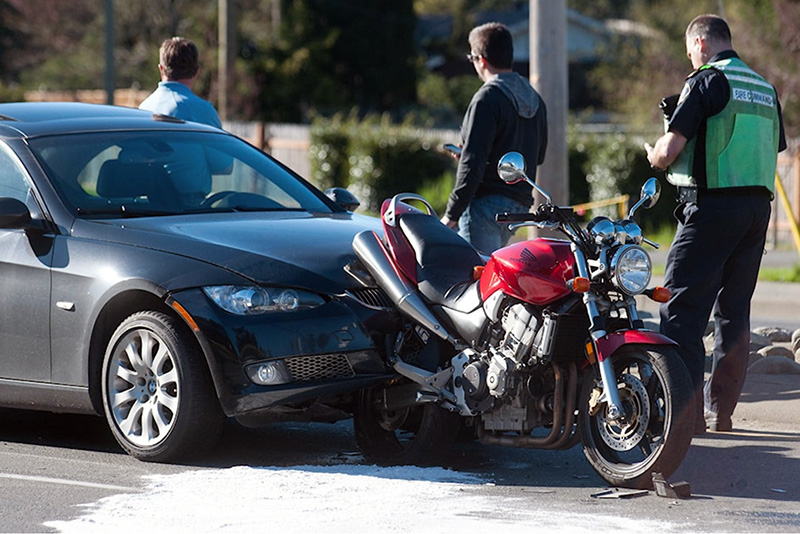 Motorcycle rear end collision